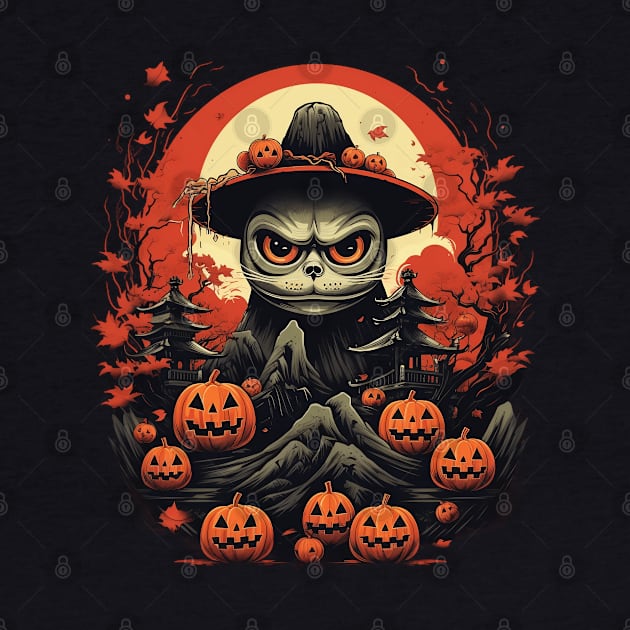 Spooky Pumpkin Cat by origato